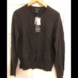 Lord & Taylor grey cashmere cardigan- NWT
